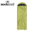 Rocktrail lime green sleeping bag isolated on white background.