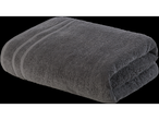 Folded dark gray bath towel.