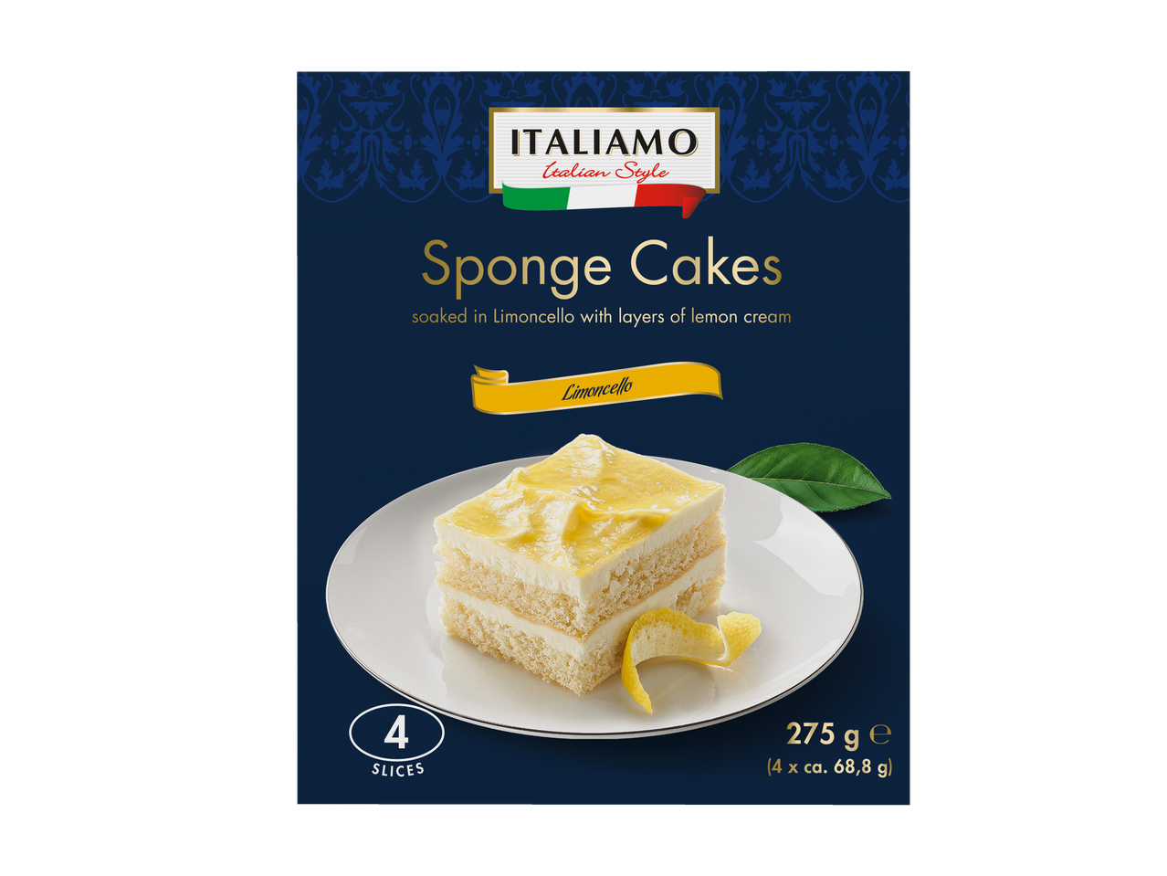 ITALIAMO Limoncello Sponge Cakes, 4 plakjes, 275g