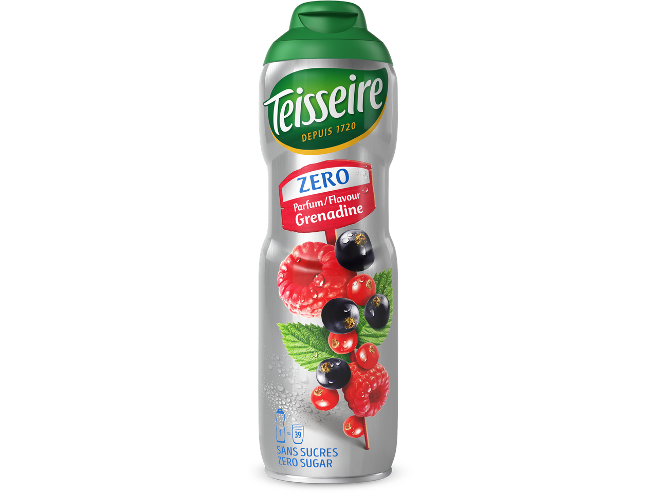 Teisseire Zero Grenadine siroopfles met bessen