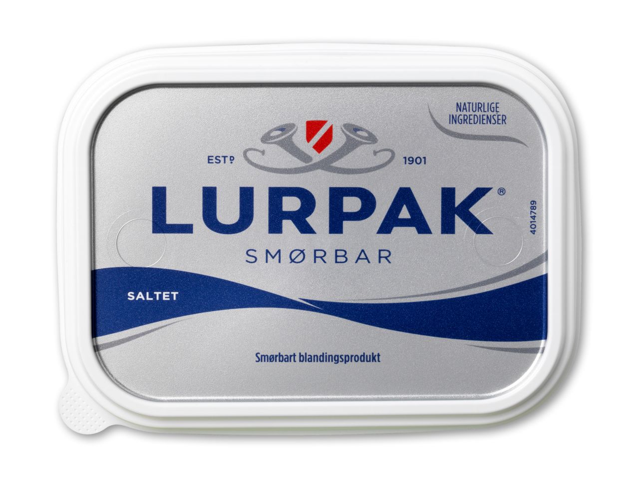 Lurpak smør i en firkantet beholder.