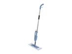 A spray mop with a telescoping handle and microfiber cleaning pad.