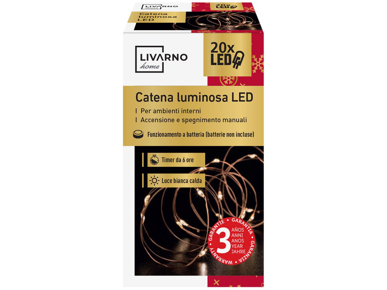 Catena luminosa 20 LED