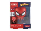 Spider-Man light in packaging, showing the character's head and a smaller lit version.