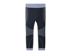 Black and grey athletic leggings with textured patterns