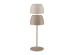 Modern beige LED table lamp with two adjustable shades