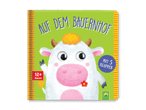Kinderbuch 'Auf dem Bauernhof' mit niedlichem Kuh-Motiv.