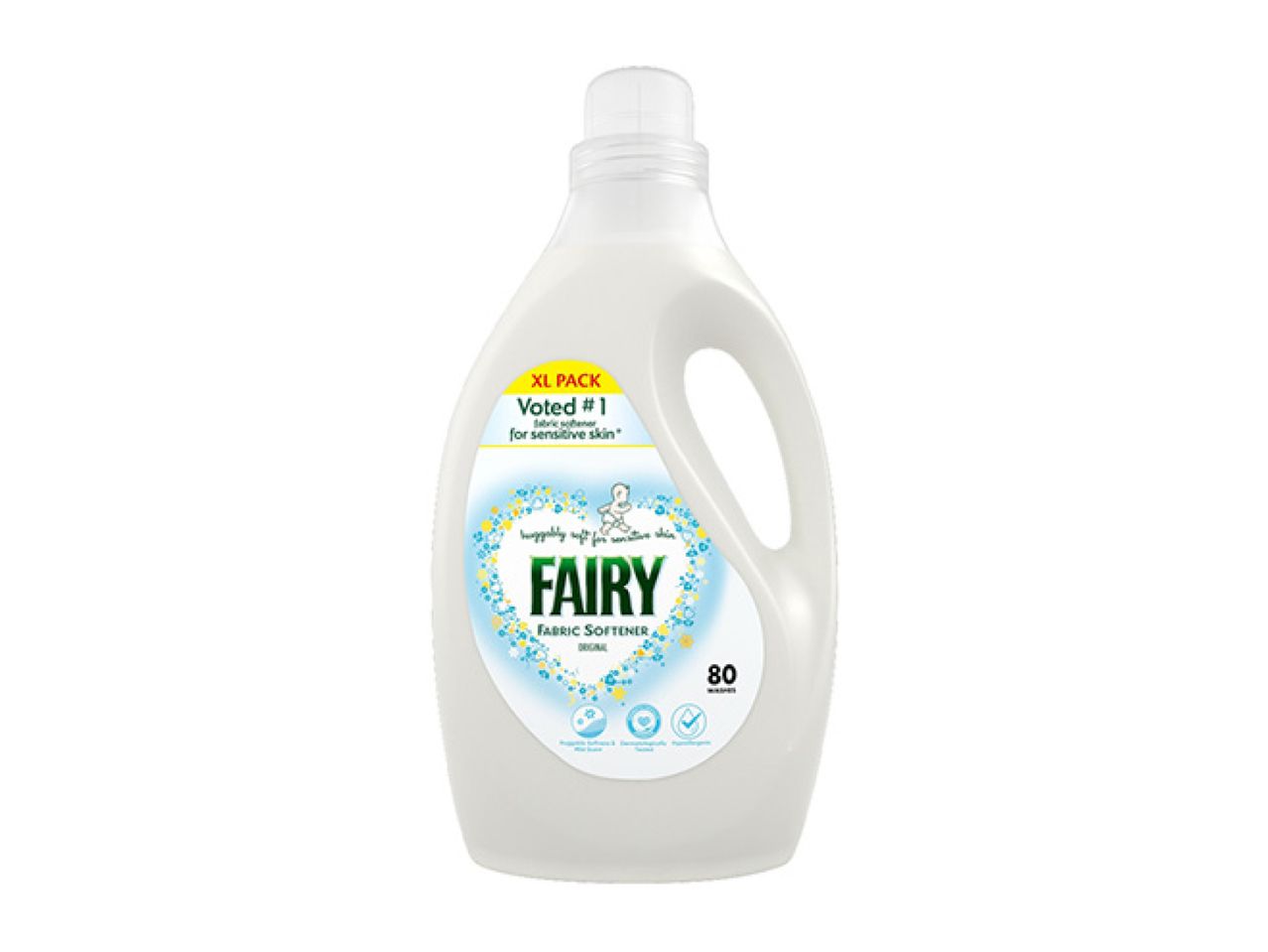 XL pack of fabric softener for sensitive skin, voted #1, 80 washes.