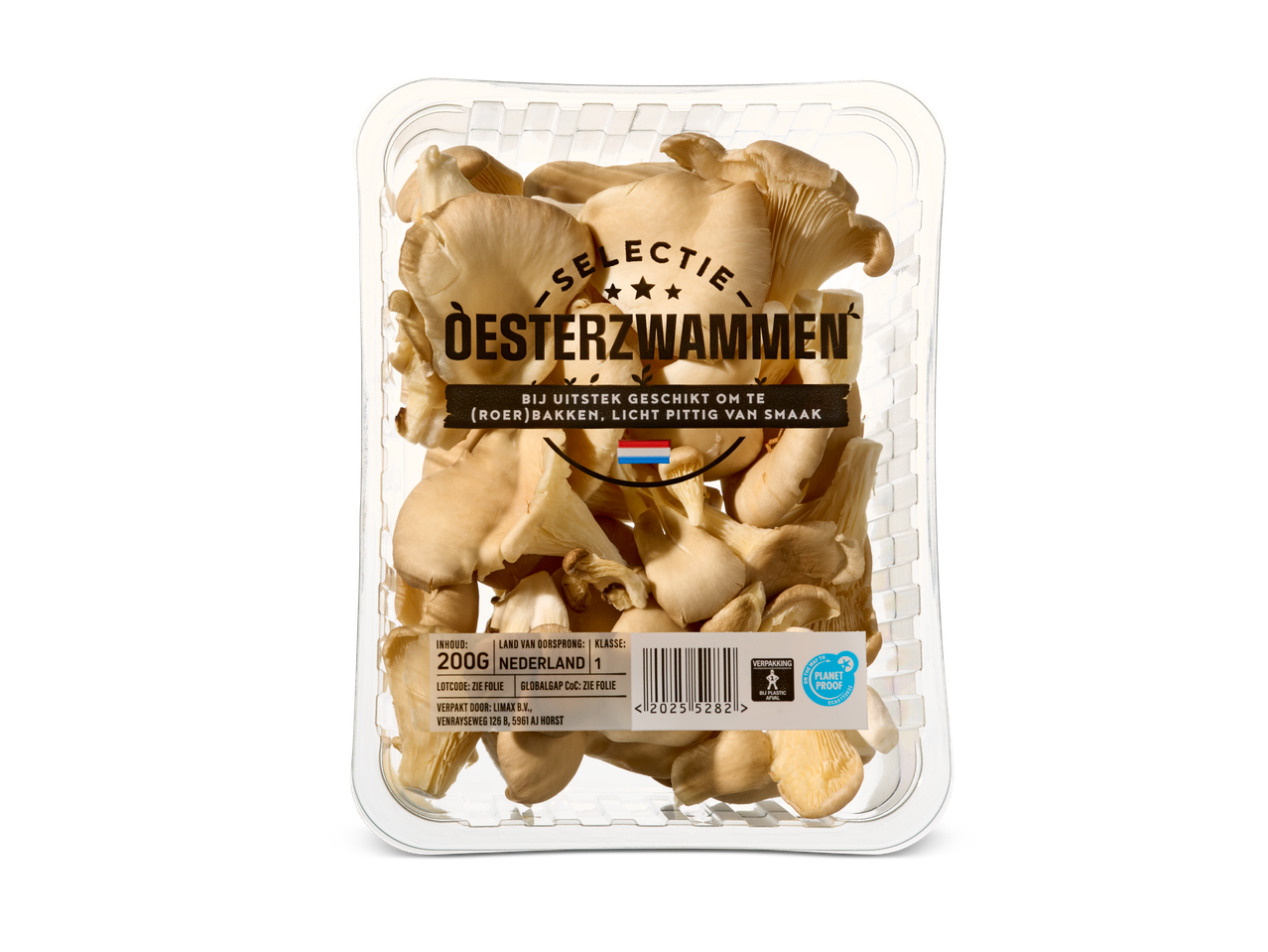 200g verse oesterzwammen in verpakking.