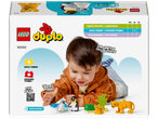 LEGO Duplo žaidimų rinkinys su gyvūnais ir kaladėlėmis, skatinantis kūrybiškumą ir motoriką.
