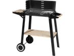 Grillmeister Trolley Barbecue with side shelf, bottom shelf, and wheels