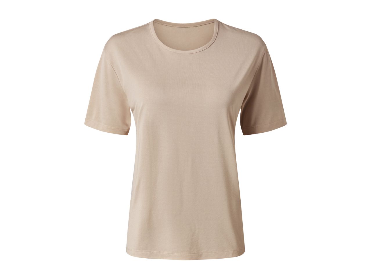 A beige women's short-sleeved t-shirt.