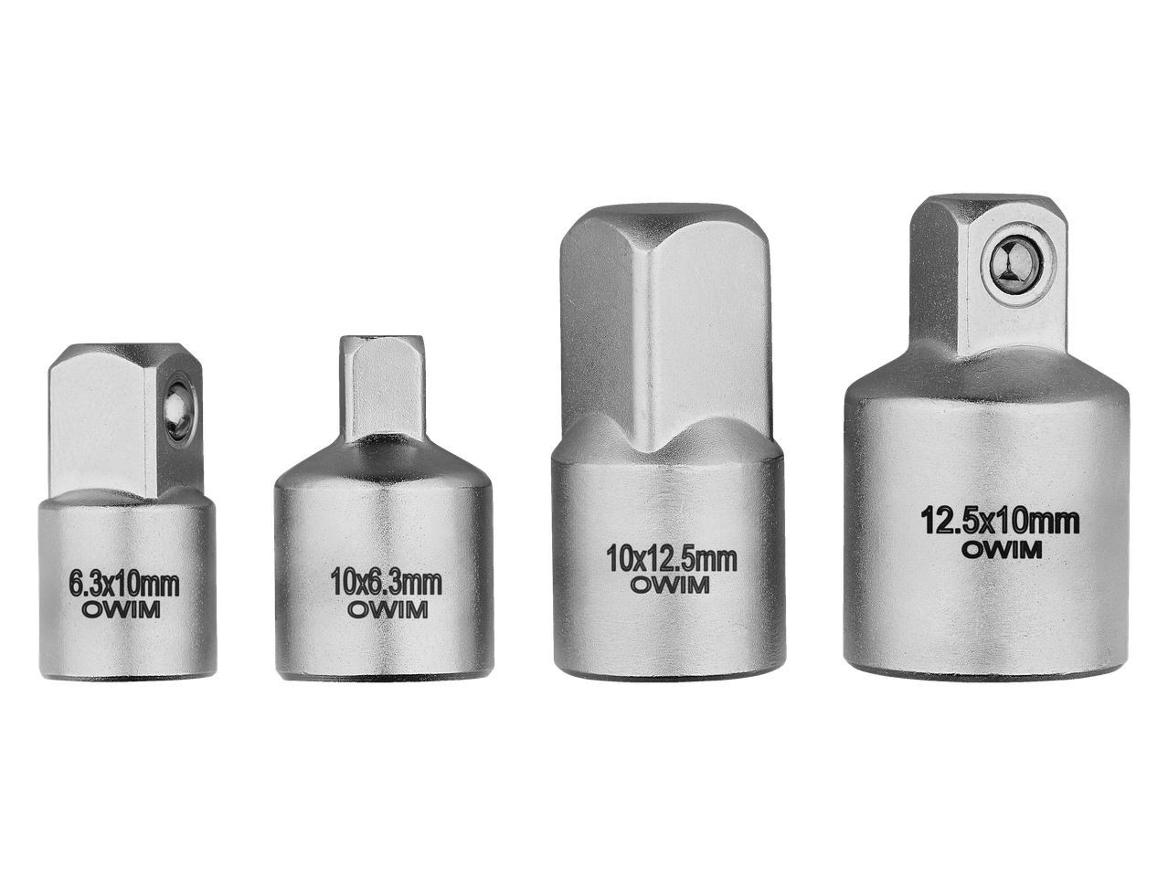 Adaptadores OWIM: 6,3x10mm, 10x6,3mm, 10x12,5mm e 12,5x10mm.
