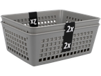 Sive plastične košare za pohranu Jes Collection® „Kućni pomoćnik“ s oznakom „2x“