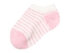Pink and white striped ankle sock