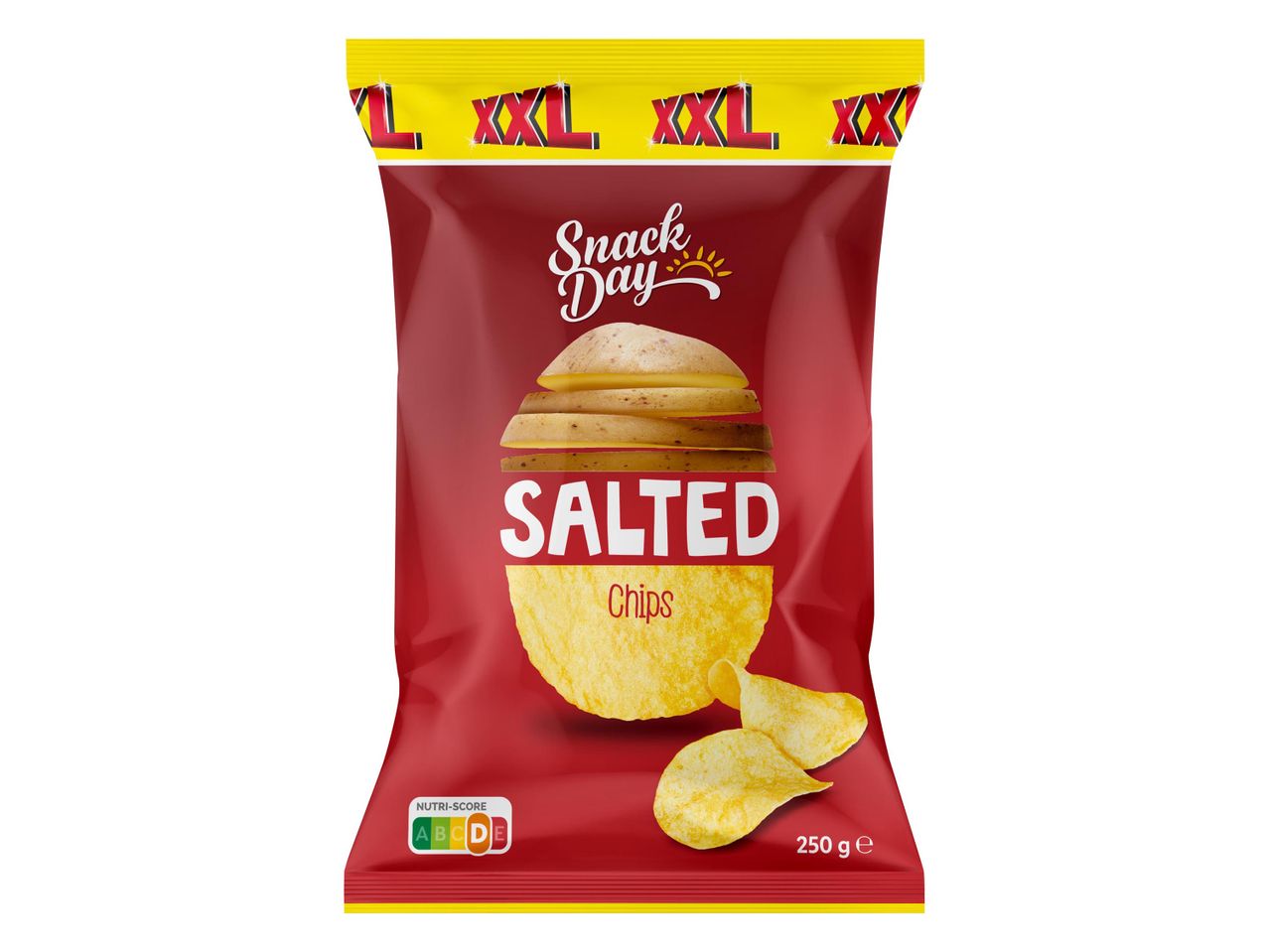 Snack Day XXL sós chips 250g-os csomagolásban.