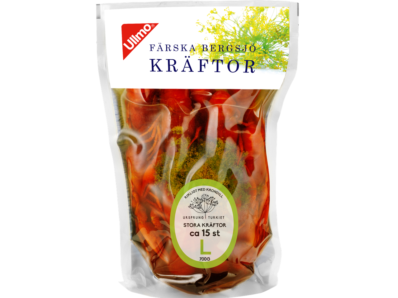 Ullmo färska Bergsjö kräftor (700g), stora kräftor från Turkiet.