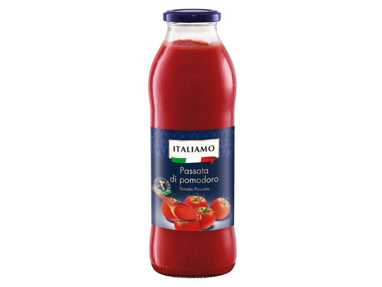 Pomodoro passata üvegben, Mutti márkájú.