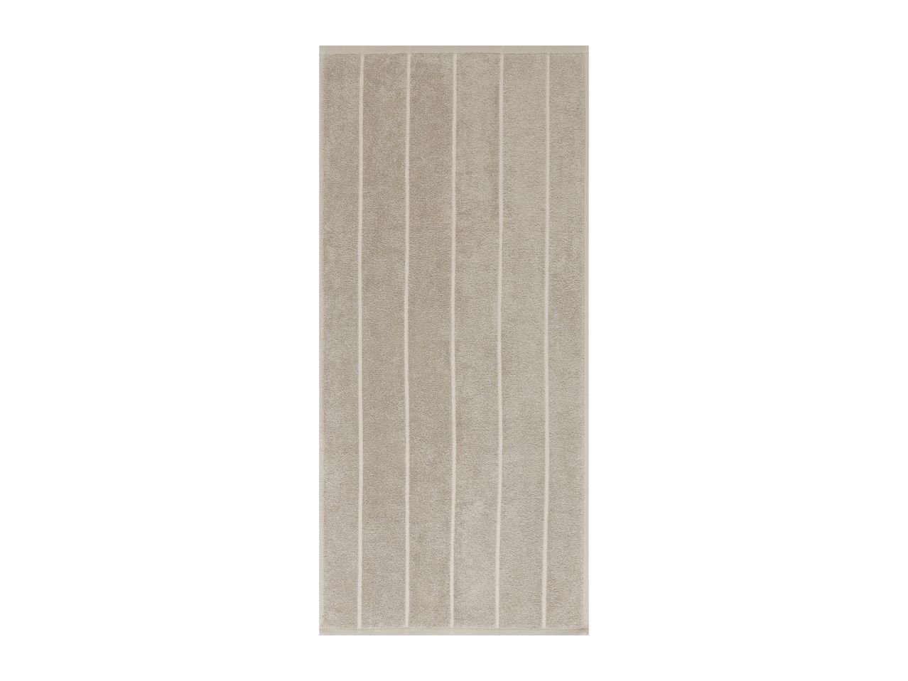 Beige bath towel with vertical stripes