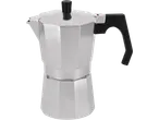 Espressor SILVERCREST din aluminiu cu mâner negru.
