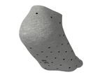 Grey ankle sock with black polka dots and size 35-38 printed on the sole.