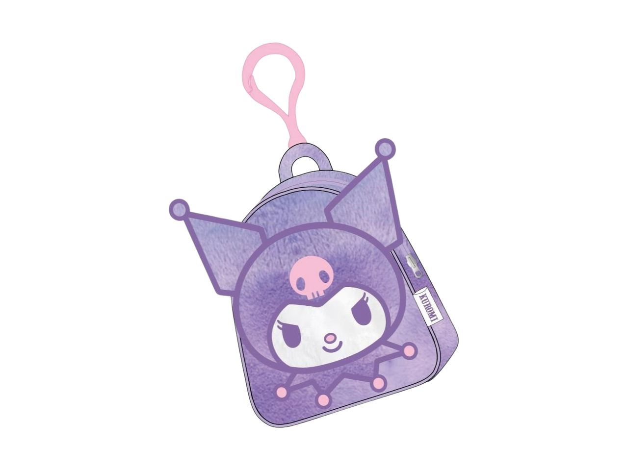 Purple Kuromi mini backpack keychain.