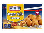 Bolinhos de hambúrguer com queijo McKennedy congelados.