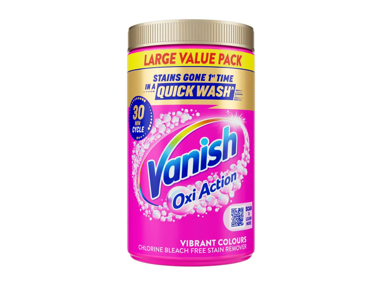 Vanish Oxi Action stain remover in a large value pack.