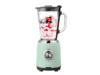Liquidificador retrô SilverCrest com frutas vermelhas e iogurte.