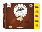 8x klassiske iscremebarer med chokoladeovertræk, Rainforest Alliance-certificeret kakao, XXL-størrelse.