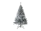 Flocked artificial Christmas tree with a metal stand