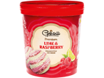 Inghețată Gelatelli Premium: lămâie verde și zmeură, stil italian.