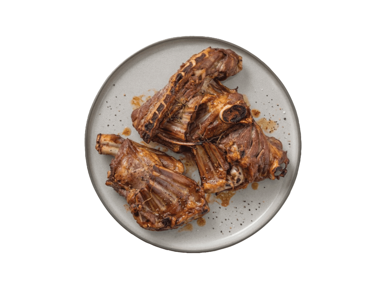 Taldrikul olevad küpsetatud lambalihakintsud ürtide ja vürtsidega