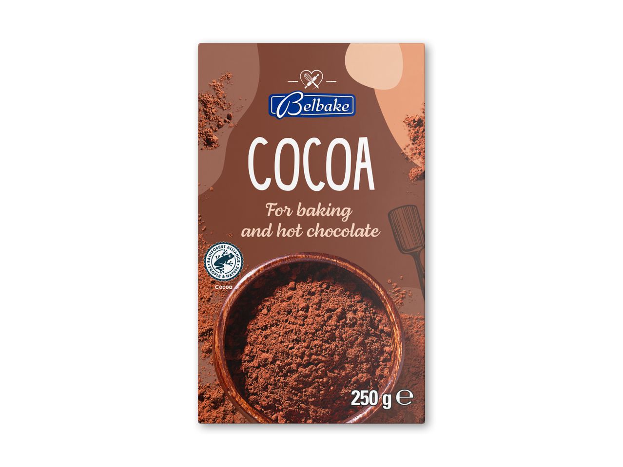 Belbake kakaopulver til bagning og varm chokolade, 250 g.