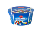 Embalagem de Milbona Mini Mozzarella com tomate e manjericão, Nutri-Score A.