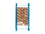 Chocolate wafer rolls in a blue and white package with a floral design and nutritional information.