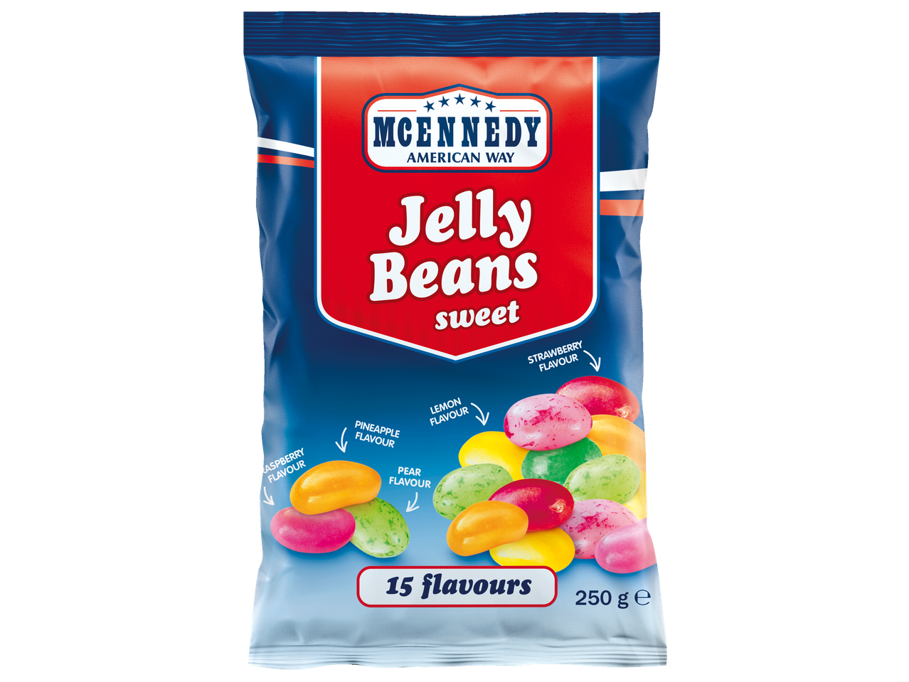 Balas de gelatina McKennedy: 15 sabores.