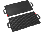 Grillmeister Cast Iron Grill Pan/Plate, showing both flat and ridged sides.