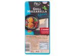Pilos Grill Mozzarella Natúr csomagolás, két szelet grillezett sajttal és friss zöldségekkel.