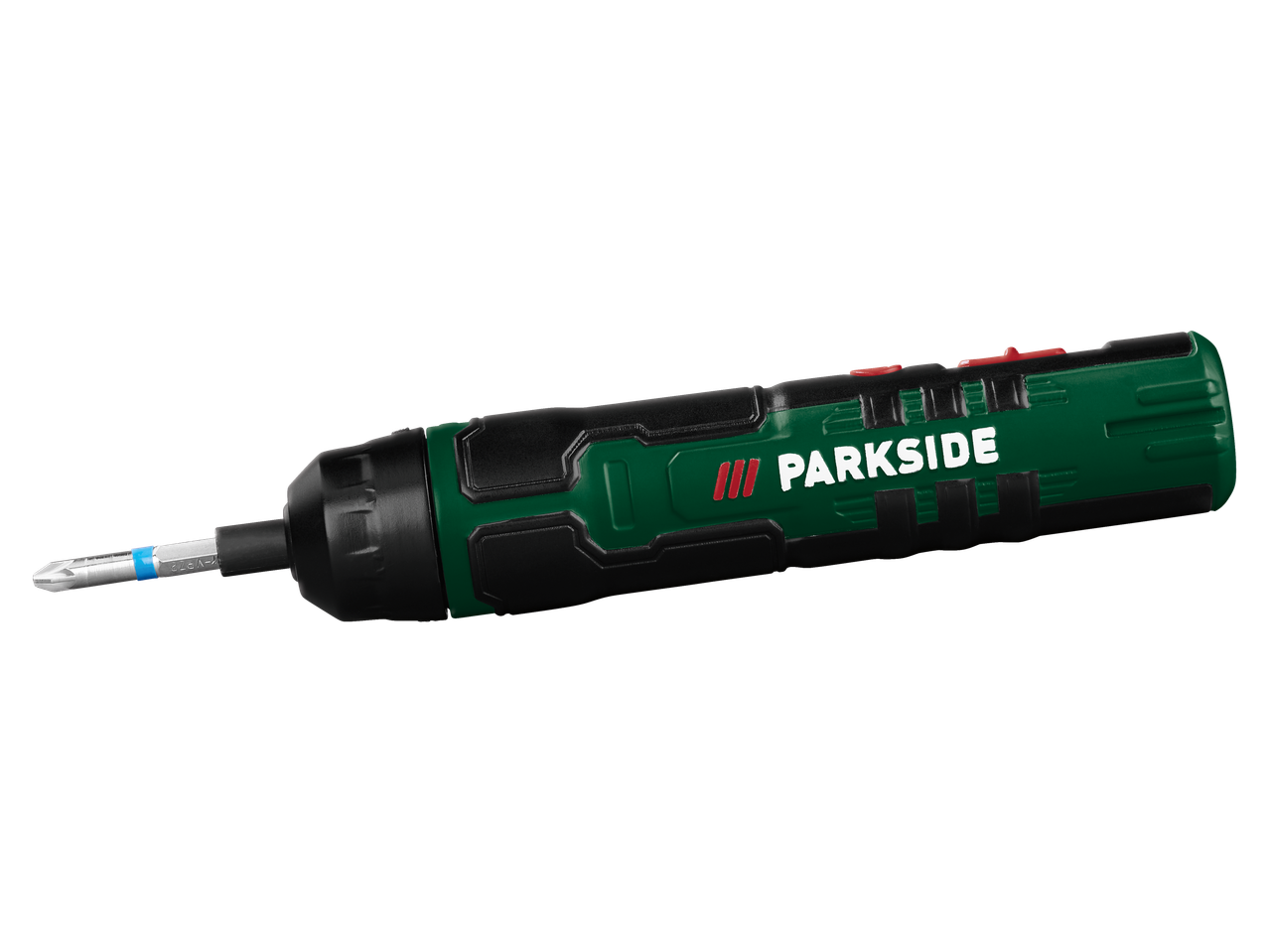 PARKSIDE green and black cordless screwdriver with bit