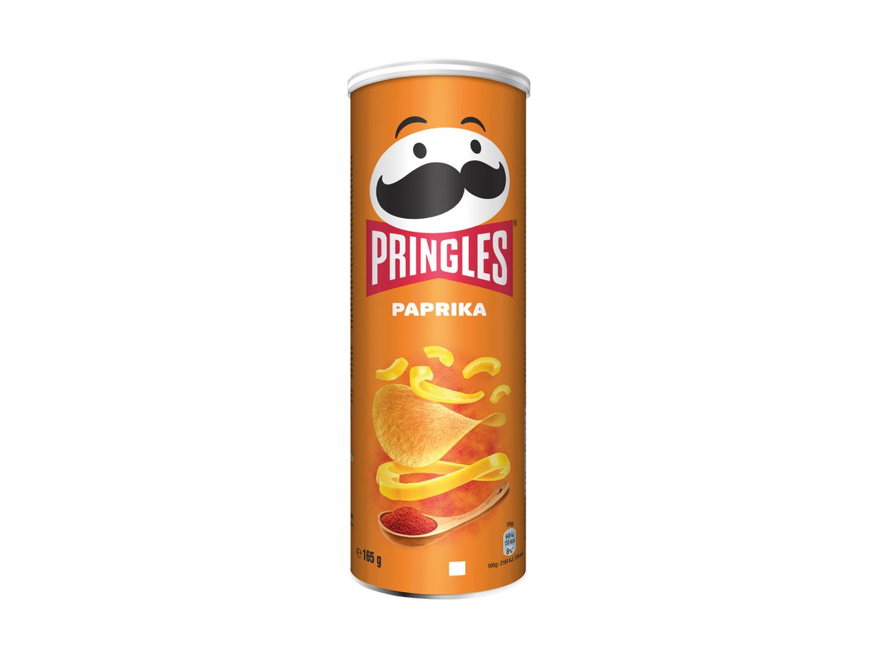 Pringles Paprika potato chips in an orange tube.