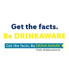 Drinkaware logo: Get the facts. Be DRINKAWARE. Visit drinkaware.ie