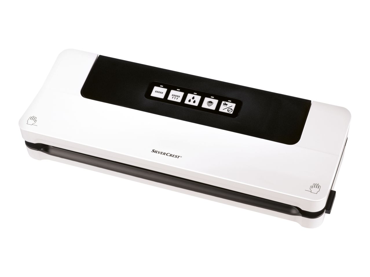 A white and black FoodSaver vacuum sealer.