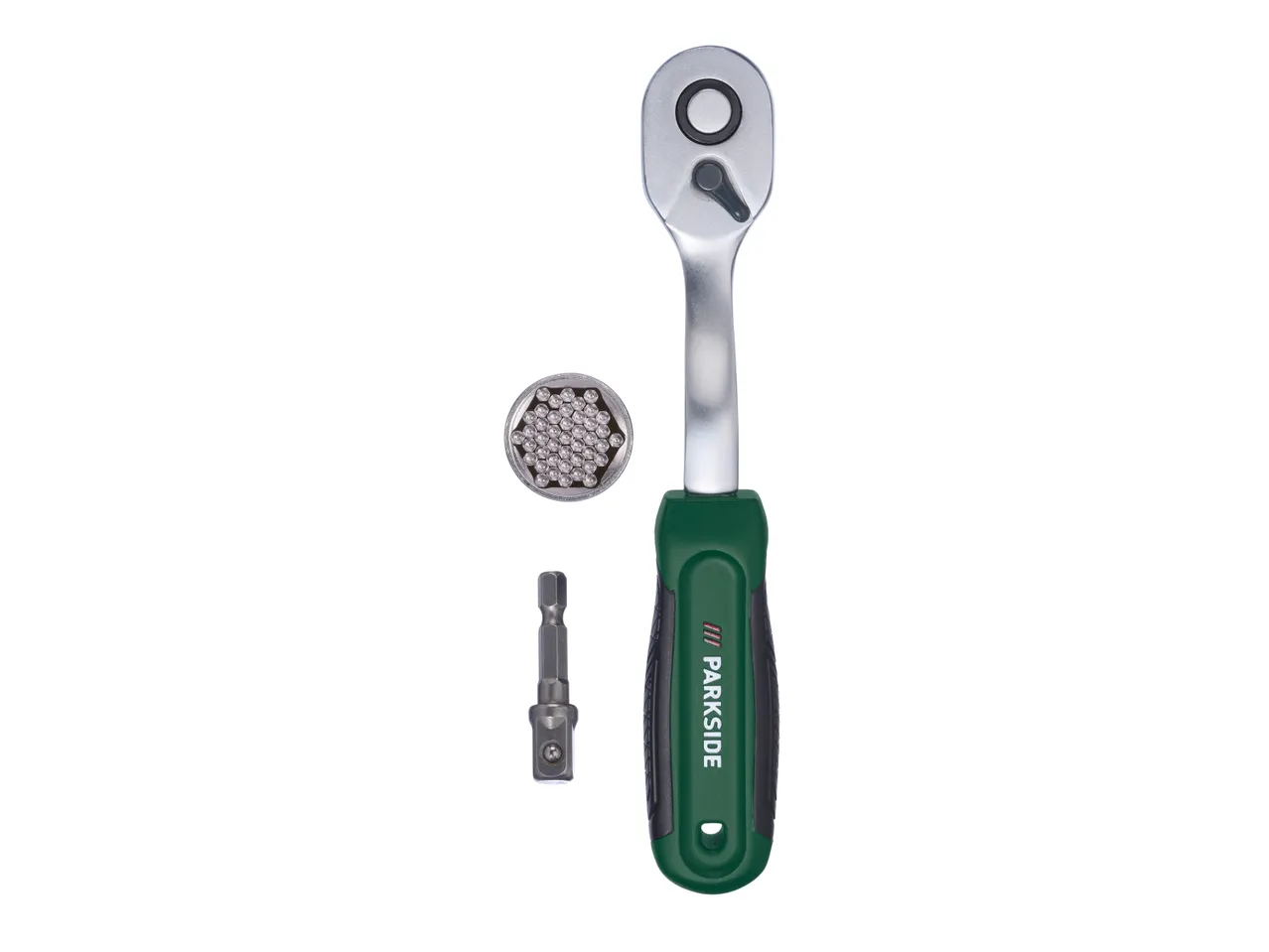 Chiave a cricchetto Parkside con accessori.
