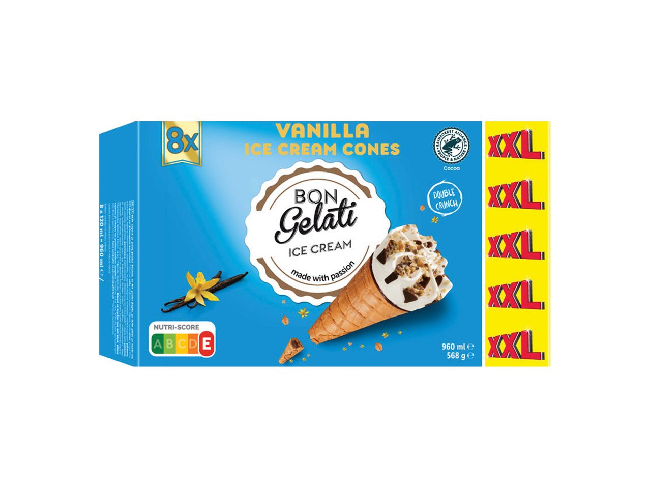 Bon Gelati korneti od sladoleda od vanile, pakovanje od 8 komada.
