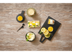 Yuzu dessert, orange juice, and cream: Japanese treat.