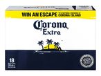 18 bottles of Corona Extra with tropical design.