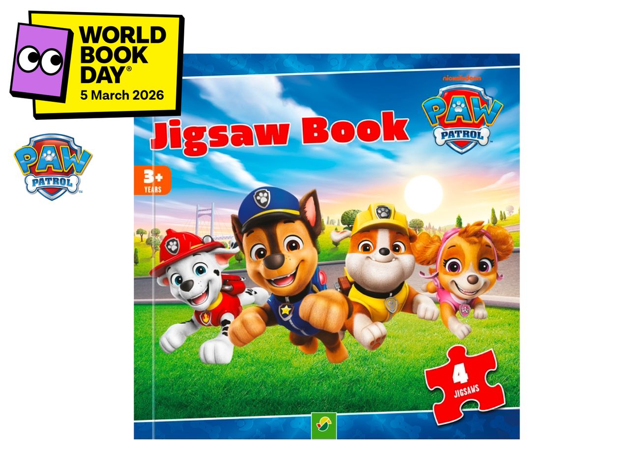 Paw Patrol Jigsaw Book with 4 jigsaws, for ages 3+, World Book Day 5 March 2026