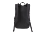 Costas de uma mochila preta CRIVIT para raquete de padel com acolchoamento de malha respirável.