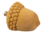 A decorative acorn with a textured cap and smooth body